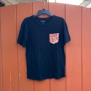 Pacsun black shirt with floral pocket